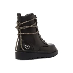 Clearance Anfibi neri da Ragazza con catena strass e cuore Bambino Stivaletti Bambina|Scarpe Ragazza