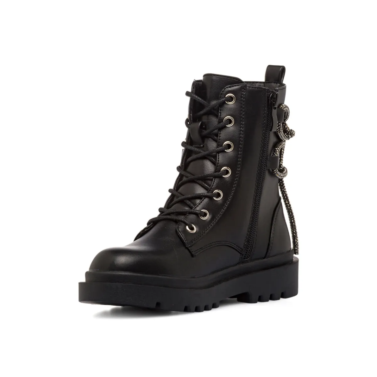 Clearance Anfibi neri da Ragazza con catena strass e cuore Bambino Stivaletti Bambina|Scarpe Ragazza