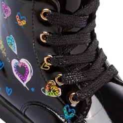 Discount Anfibi neri da Ragazza con cuoricini e zip Bambino Stivaletti Bambina|Scarpe Ragazza