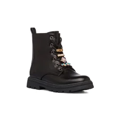 Anfibi neri da ragazza con applicazioni gioiello Bambino Stivaletti Bambina