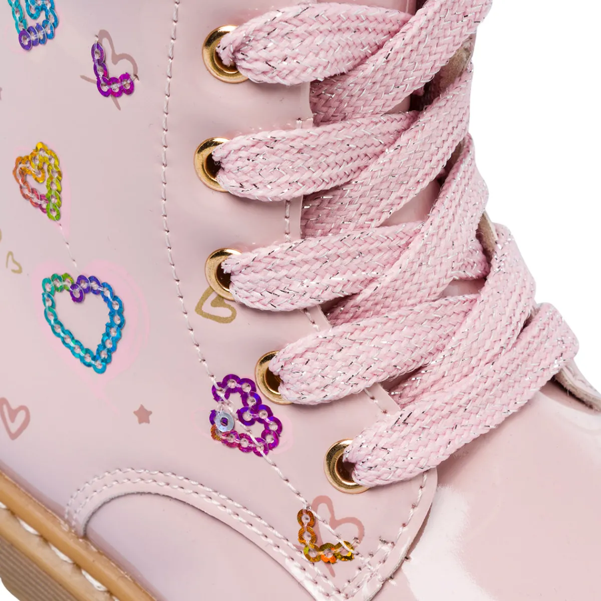 Sale Anfibi rosa da Bambina con cuoricini in paillettes Bambino Stivaletti Bambina