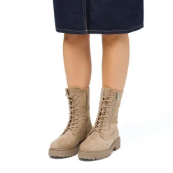 Hot Anfibi taupe da donna effetto scamosciato Donna Scarponcini E Anfibi Donna