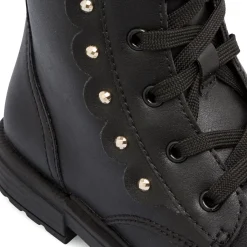 New Anfibi traspiranti da bambina neri con borchie Bambino Stivaletti Bambina