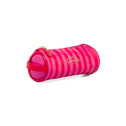 Astuccio tombolino da donna fucsia e rosso a righe Sweet Stripes Donna Zaini E Astucci|Beauty Case E Trousse