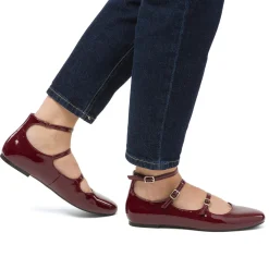 Hot Ballerine Mary Jane da donna bordeaux burgundy con cinturini Donna Scarpe Eleganti|Ballerine Donna