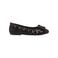 Sale Ballerine nere da Bambina con fiocco e paillettes Bambino Scarpe Da Cerimonia Bambina|Ballerine Bambina