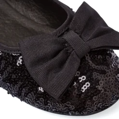 Sale Ballerine nere da Bambina con fiocco e paillettes Bambino Scarpe Da Cerimonia Bambina|Ballerine Bambina