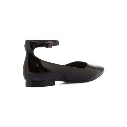 Sale Ballerine nere da Donna effetto vernice con cinturino Donna Ballerine Donna