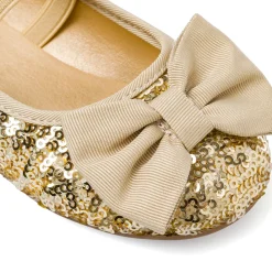 Hot Ballerine oro con paillettes e fiocco da Bambina Bambino Scarpe Da Cerimonia Bambina|Ballerine Bambina