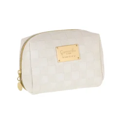 Beauty case Bianco da Donna con motivo a quadri Donna Beauty Case E Trousse