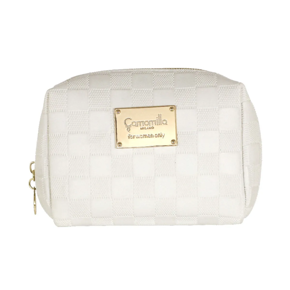 Beauty case Bianco da Donna con motivo a quadri Donna Beauty Case E Trousse