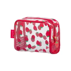 Clearance Beauty Case da Donna rosso con stampa fragole Donna Beauty Case E Trousse
