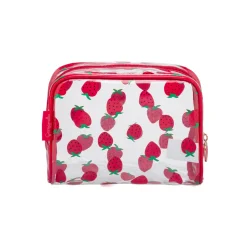Clearance Beauty Case da Donna rosso con stampa fragole Donna Beauty Case E Trousse
