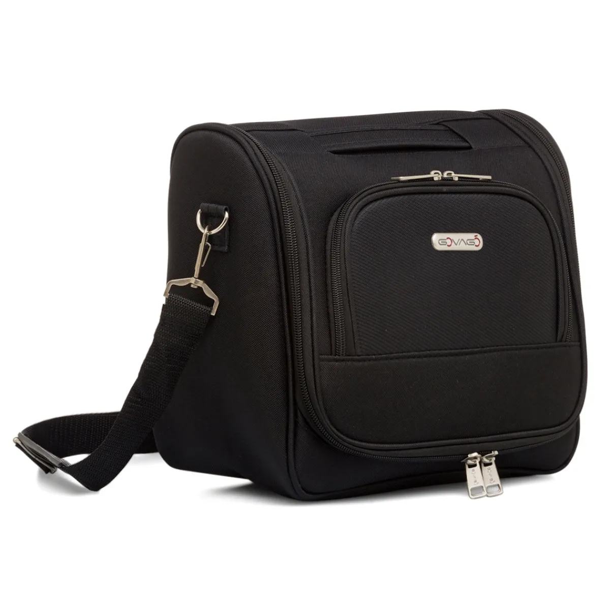 Beauty necessaire grande da viaggio nero in tessuto Bagaglio A Mano