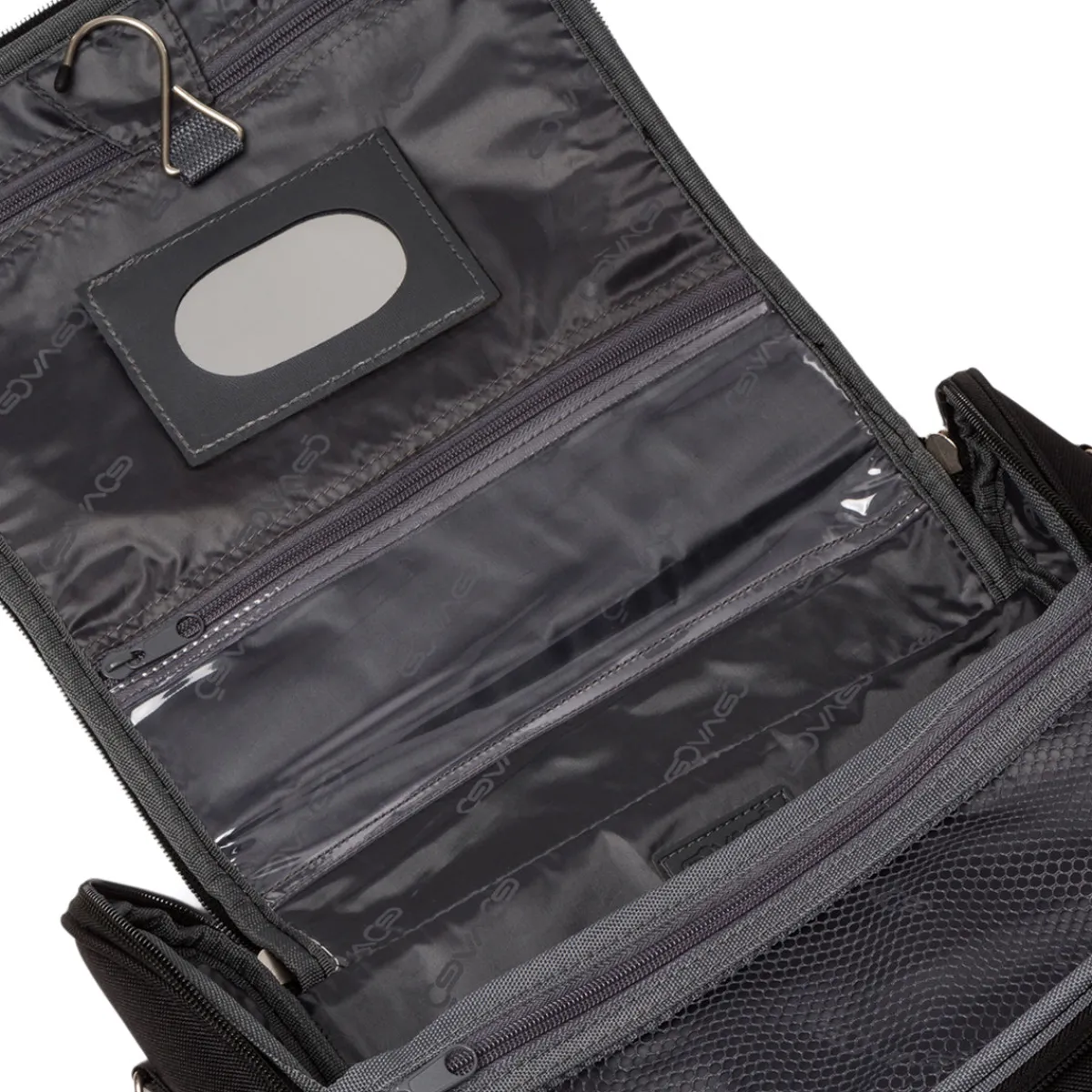 Beauty necessaire grande da viaggio nero in tessuto Bagaglio A Mano