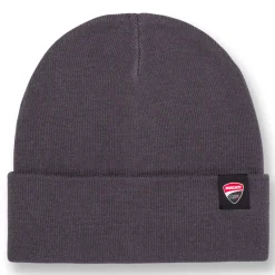 New Berretto da Uomo grigio scuro a coste con patch logo Corse Uomo Cappellini|Abbigliamento Ducati