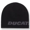 Berretto da uomo reversibile nero in maglia con logo a contrasto Corse Uomo Cappellini|Abbigliamento Ducati