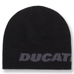 Berretto da uomo reversibile nero in maglia con logo a contrasto Corse Uomo Cappellini|Abbigliamento Ducati