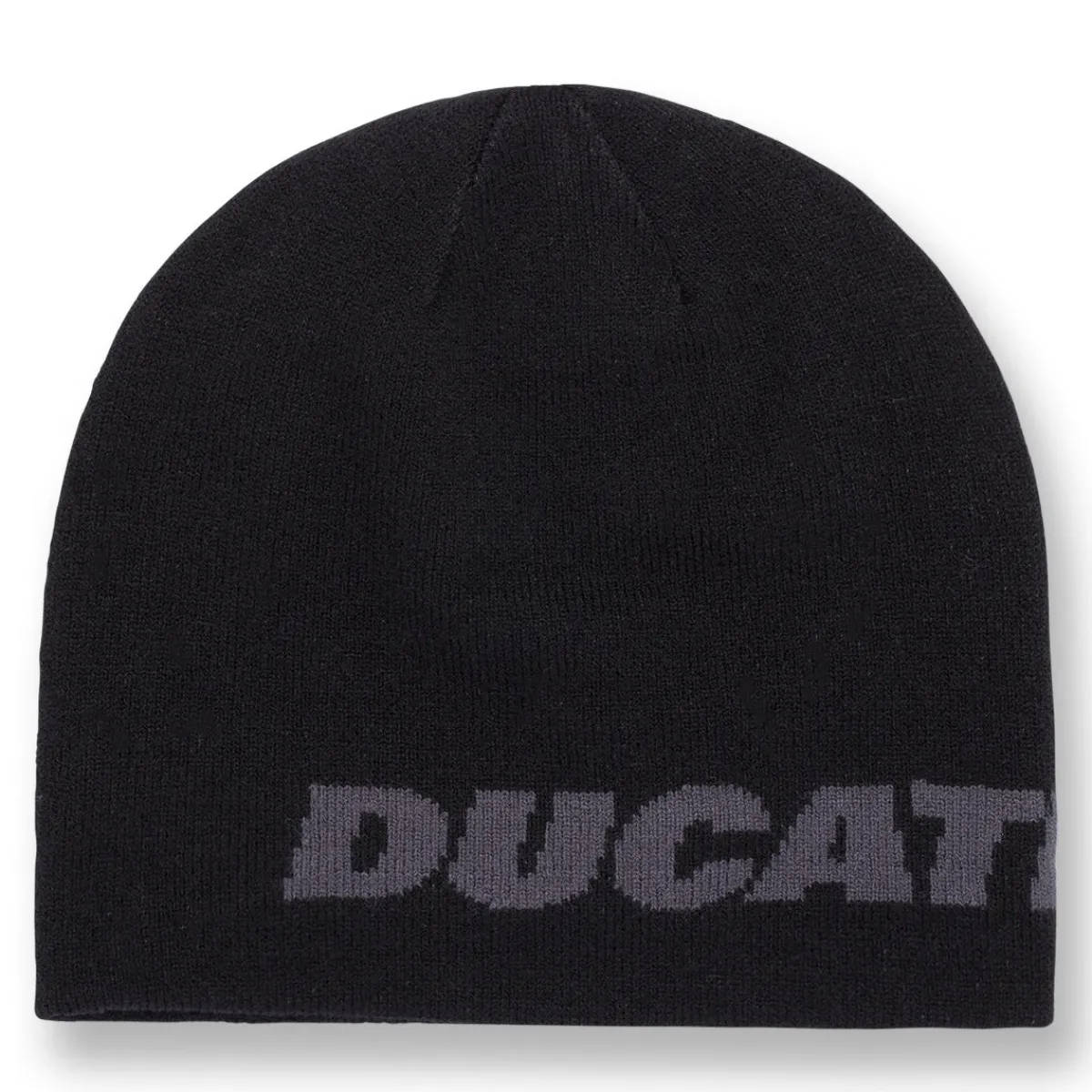 Berretto da uomo reversibile nero in maglia con logo a contrasto Corse Uomo Cappellini|Abbigliamento Ducati