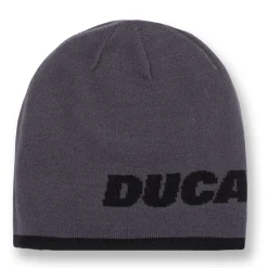 Berretto da uomo reversibile nero in maglia con logo a contrasto Corse Uomo Cappellini|Abbigliamento Ducati