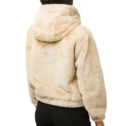 Online Bomber pelliccia sintetica beige da donna con chiusura a zip Donna Giacche E Cappotti Donna|Abbigliamento Moda Donna