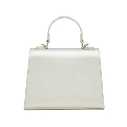 Online Borsa a Mano Argento da Donna con fibbia e inserto in rafia Donna Borse A Mano