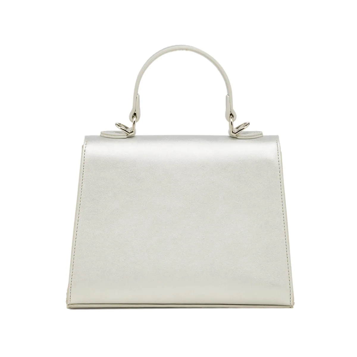 Online Borsa a Mano Argento da Donna con fibbia e inserto in rafia Donna Borse A Mano