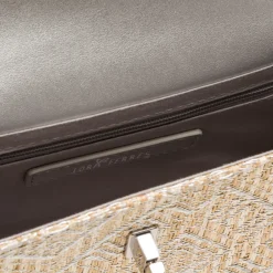 Online Borsa a Mano Argento da Donna con fibbia e inserto in rafia Donna Borse A Mano