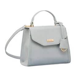 New Borsa a mano azzurra da Donna con targhetta logo Donna Borse A Mano|Scarpe Eleganti