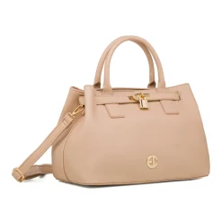 Outlet Borsa a mano beige da Donna con chiusura a lucchetto Donna Borse A Spalla