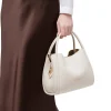 Sale Borsa a mano beige da Donna con logo dorato Donna Borse A Mano