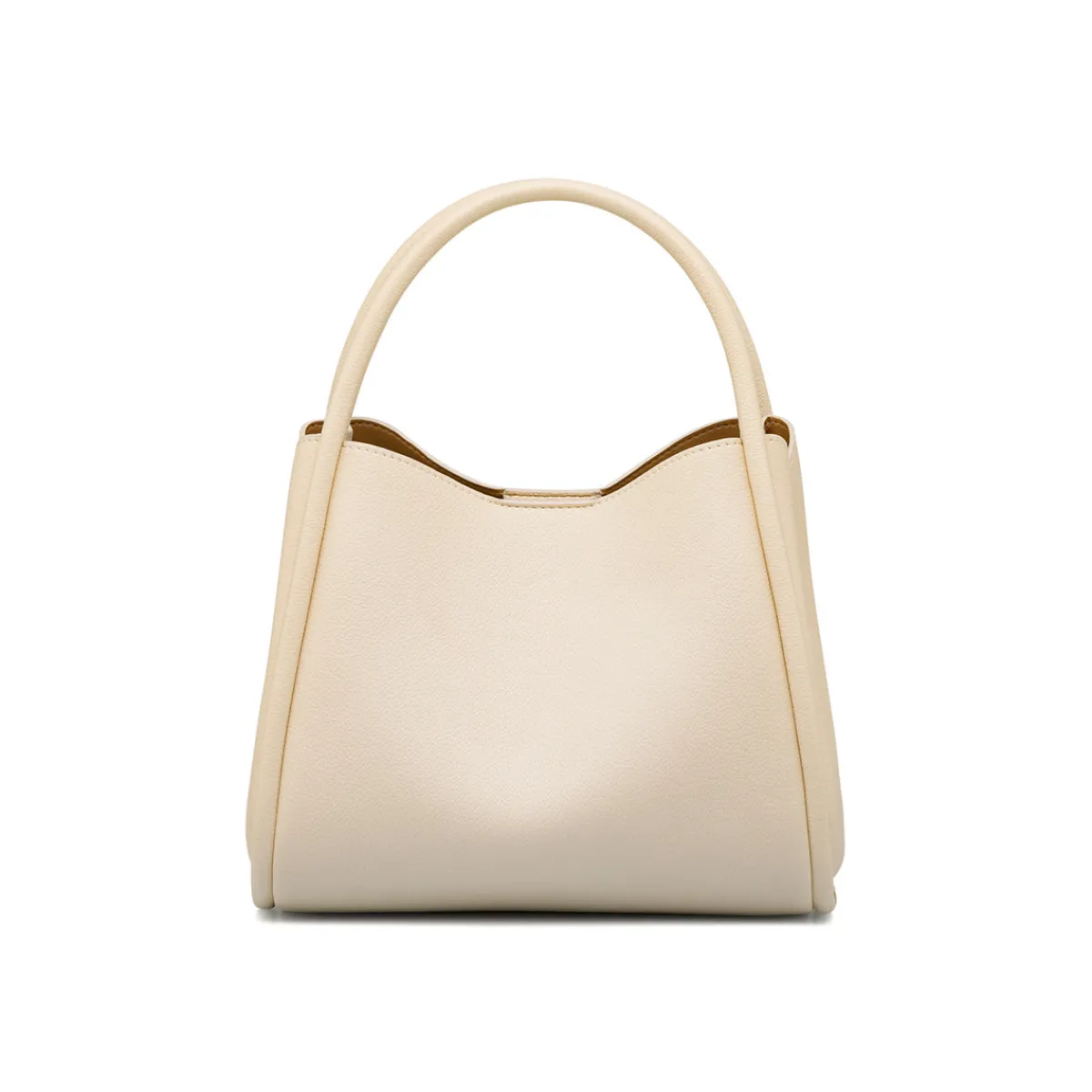 Sale Borsa a mano beige da Donna con logo dorato Donna Borse A Mano