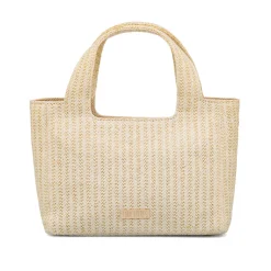 Online Borsa a mano bianca da Donna in tessuto intrecciato effetto rafia Donna Borse A Mano|Borse Cerimonia