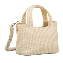 Online Borsa a mano bianca da Donna in tessuto intrecciato effetto rafia Donna Borse A Mano|Borse Cerimonia