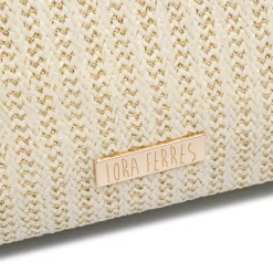 Online Borsa a mano bianca da Donna in tessuto intrecciato effetto rafia Donna Borse A Mano|Borse Cerimonia