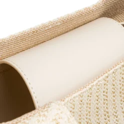 Online Borsa a mano bianca da Donna in tessuto intrecciato effetto rafia Donna Borse A Mano|Borse Cerimonia