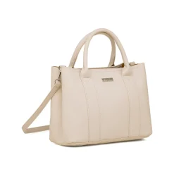 Borsa a mano bianco off-white da Donna con logo in metallo Donna Borse A Mano
