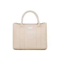 Borsa a mano bianco off-white da Donna con logo in metallo Donna Borse A Mano