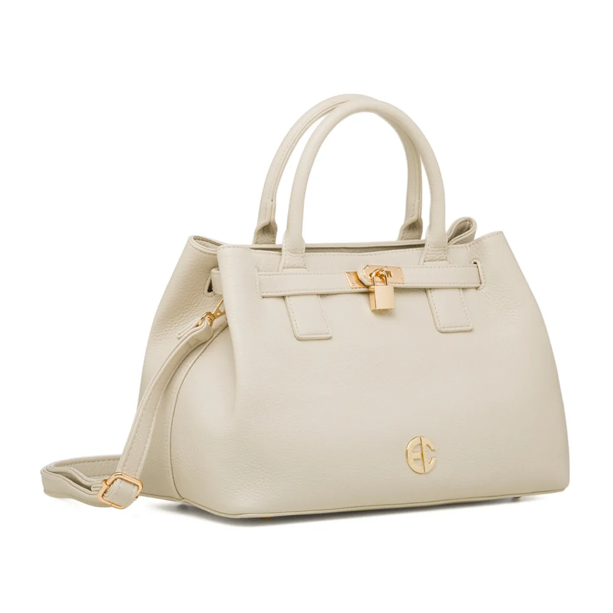 Clearance Borsa a mano bianco off-white da Donna con dettaglio lucchetto Donna Borse A Spalla