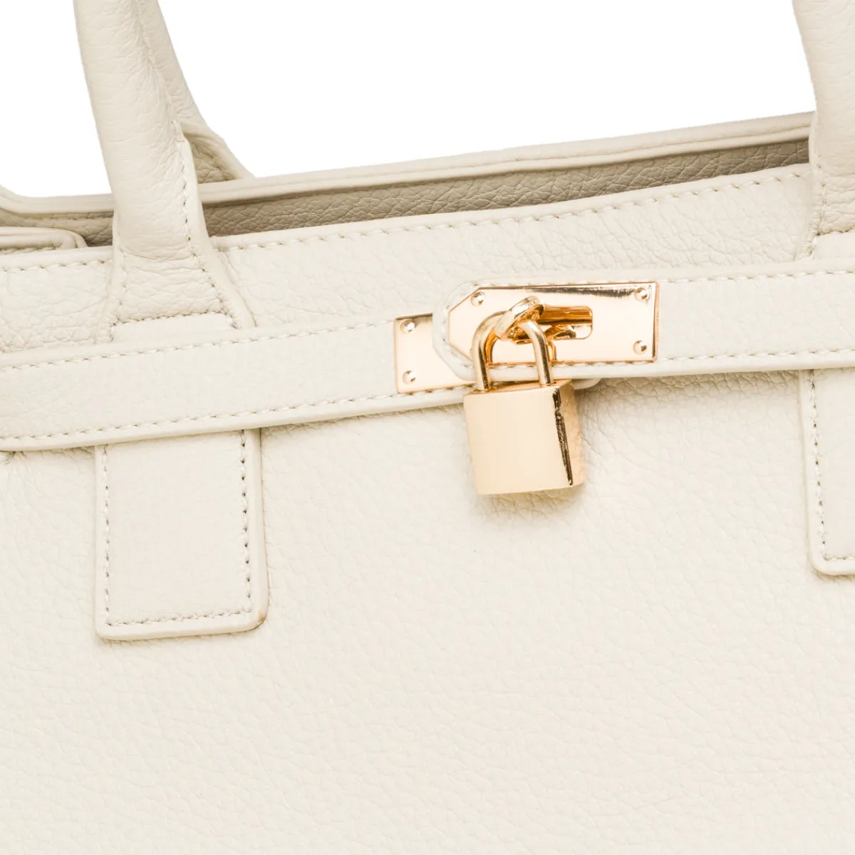 Clearance Borsa a mano bianco off-white da Donna con dettaglio lucchetto Donna Borse A Spalla