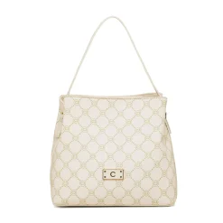 Best Borsa a mano bianco off-white da Donna con logo dorato Donna Borse A Mano|Borse Cerimonia