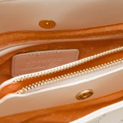 Best Borsa a mano bianco off-white da Donna con logo dorato Donna Borse A Mano|Borse Cerimonia