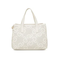 Borsa a mano bianco off-white da Donna con tracolla e dettagli traforati Donna Borse A Spalla|Borse Cerimonia