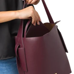 Online Borsa a mano Bordeaux da Donna con logo Donna Borse A Mano