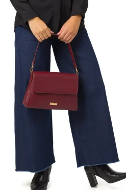Best Borsa a mano Bordeaux da Donna con logo Donna Borse A Mano