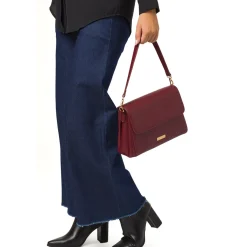 Best Borsa a mano Bordeaux da Donna con logo Donna Borse A Mano