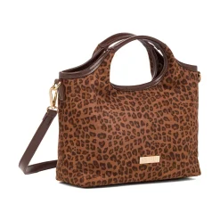 Clearance Borsa a mano con stampa leopardata marrone da Donna Donna Borse A Mano