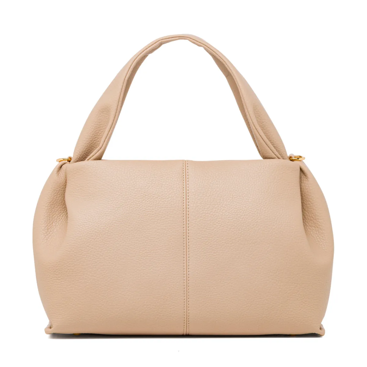 Borsa a Mano da Donna Beige con Manico Imbottito Donna Borse A Mano