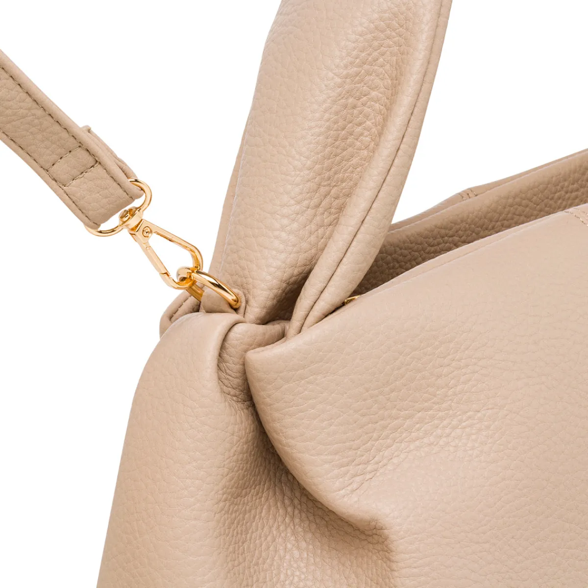 Borsa a Mano da Donna Beige con Manico Imbottito Donna Borse A Mano