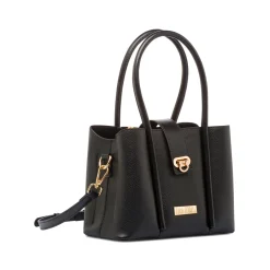 Borsa a Mano da Donna Nera con Dettagli Oro Donna Borse A Mano